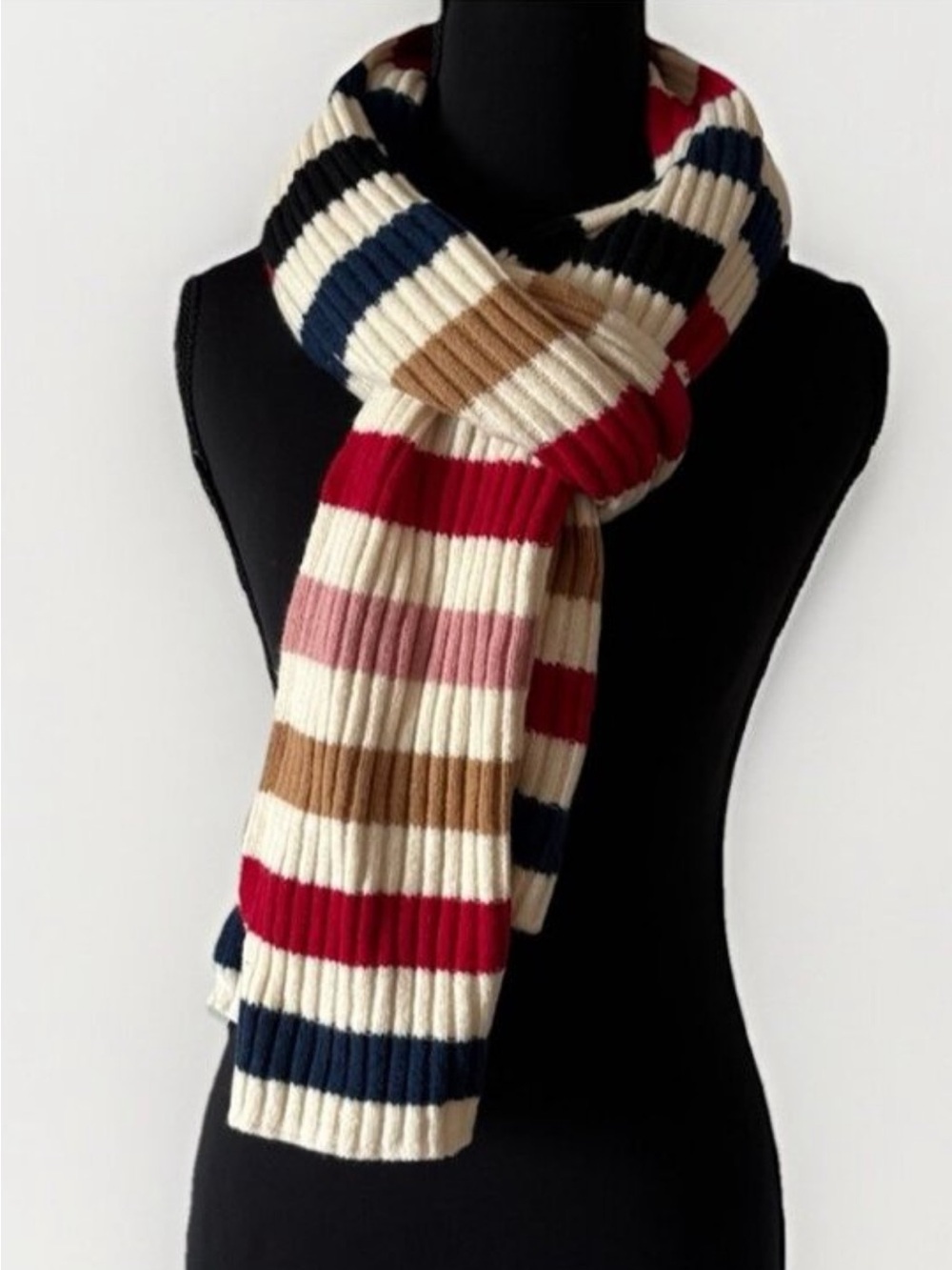 Gap Striped Scarf Multicolor Preppy Cozy Holiday Scandi Nordic Vibes NWT